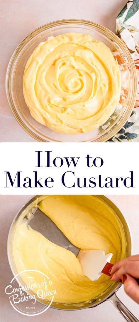 Vanilla Custard Recipe, Custard Recipe Easy, Homemade Crumpets, How To Make Custard, French Custard, Baked Rice Pudding, Easy Custard, Custard Recipe, Homemade Custard