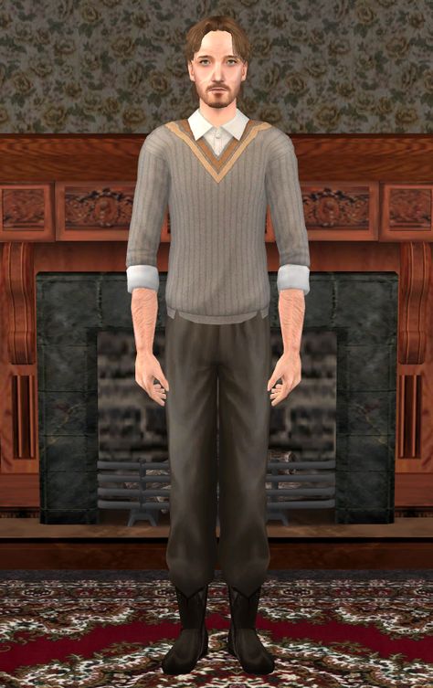 Mod The Sims - Remus Lupin Sims 4 Harry Potter, Stubble Beard, The Sims 4 Mod, Blush Lipstick, Sims 2 Cc, Remus Lupin, Sims 4 Mods, Sims 2, The Sims 4