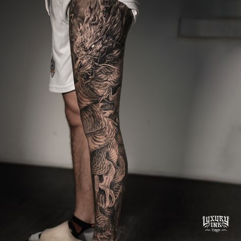 DRAGON FULL LEG TATTOO BY YOGI DONE USING @eztattooing @radiantcolorsink @balmtattooindo 💥DM US FOR YOUR FREE CONSULTATION TODAY💥 ▪️WORLDWIDE FAMOUS ARTISTS ▪️PRIVATE LUXURY LOCATION ▪️PACKAGES AVAILABLE ON REQUEST ▪️INTERNATIONAL AWARD WINNING ▪️CUSTOM DESIGNS ▪️VEGAN INK ▪️INTERNATIONAL HYGIENE STANDARDS ▪️SPONSORED BY THE BEST NAMED BRANDS WORLDWIDE FB/INSTA - @luxuryinkbali @luxuryinkcanggu @luxuryinkjakarta 📲 W/A +6281237096409 www.luxuryinkcanggu.com Full Leg Dragon Tattoo Men, Dragon On Leg Tattoo, Dragon Full Leg Tattoo, Full Leg Tattoo Men, Dragon Leg Tattoo, Full Leg Tattoo, Red Dragon Tattoo, Dragon Tattoos For Men, Full Leg Tattoos