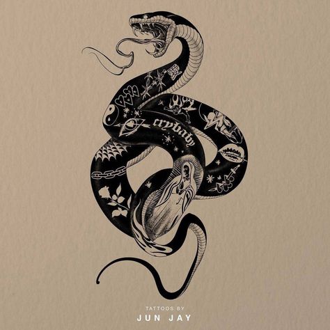 Hissing Snake Tattoo, Open Mouth Snake Tattoo, Mouth Tattoo, Japanese Snake Tattoo, Atlas Tattoo, Black And White Snake, Snake Tattoos, Snake Drawing, Snake Tattoo Design