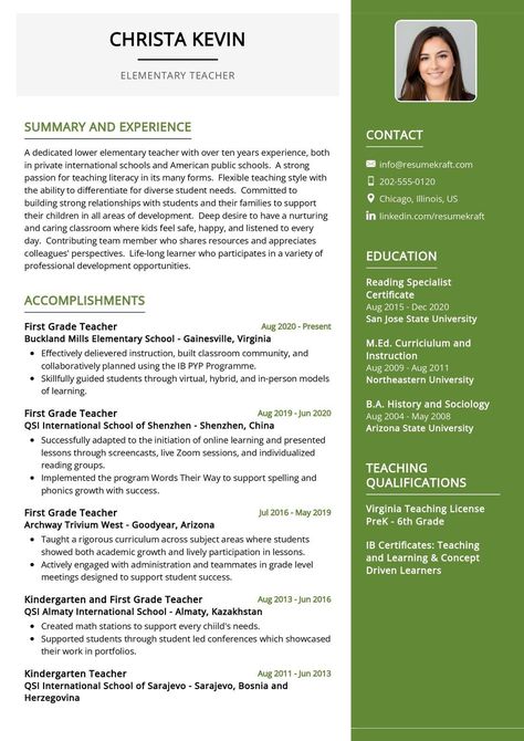 resume template for teachers Resume Examples For Jobs, Resume Examples Skills, Student Resume Examples, Teacher Job Interview, Healthcare Resume, Software Engineer Resume, Elementary Teacher Resume, First Job Resume, Professional Summary