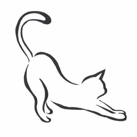 Cat Silhouette Tattoos, Cat Outline Tattoo, Cat Tattoo Simple, Cat Outline, Black Cat Tattoos, Cat Tat, Cat Coloring, Cat Tattoo Designs, Cat Sketch