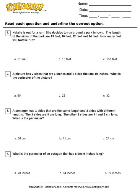 Download and print Turtle Diary's Word Problems on Perimeter worksheet. Our large collection of math worksheets are a great study tool for all ages. Area Perimeter Worksheets, Word Problems 4th Grade, Area And Perimeter Worksheets, Area Perimeter, Perimeter Worksheets, College Math, Spelling Worksheets, Free Kindergarten Worksheets, Area And Perimeter