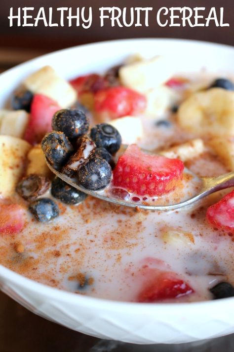 Healthy Fruit Cereal! Enjoy the colors and textures of cereal without all the processed, sugary aspects of store bought cereal. This healthy fruit cereal is a delicious and fun way to start your day! #vegan #vegetarian #homemade #healthy #healthybreakfastrecipes #breakfast #breakfastrecipes #fruitrecipes #kidfriendlyrecipes #cereal Vegan Cereal, Beginner Vegan, Quick Vegan Dinner Recipes, Coconut Water Recipes, Fruit Cereal, Plant Based Recipes Breakfast, Clean Breakfast, Vegan Gluten Free Desserts, Healthy Vegan Breakfast