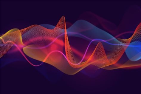 Wave Motion Graphic, Sound Wave Illustration, Frequency Waves Art, Electronic Music Poster, Waves Vector Illustration, Sound Waves Design, Music Player App, Waves Design, Electronic Music Festival