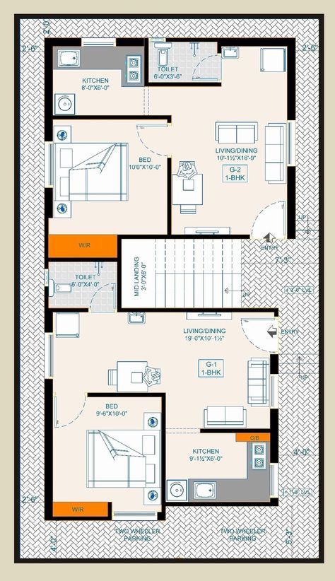 700 Sq Ft House Plans, 700 Sq Ft House, Small Apartment Complex, Smart House Plans, 20x30 House Plans, 20x40 House Plans, 30x40 House Plans, Building Design Plan, Small Apartment Building