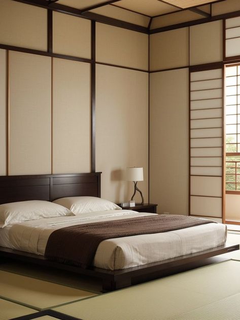 Create a serene Japanese art-inspired bedroom by incorporating a minimalist platform bed with clean lines. Enhance the aesthetic by adding a decorative folding screen and traditional Japanese artwork on the walls. Japanese Art Aesthetic, Minimalist Platform Bed, Bedroom Redesign, Japanese Artwork, Folding Beds, Folding Screen, Art Aesthetic, Traditional Japanese, Platform Bed