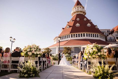 Hotel Del Coronado Wedding, Coronado Wedding, Modern White Wedding, Hotel Del Coronado, Hotel Wedding, At The Hotel, White Wedding, Wedding Inspo, Hotel