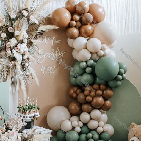 【✨✨ SUPPLEMENTARY NOTE】 Our balloons arch was shot in the strong light, which is a little different from the balloon you just get. 【 ✨✨ BEST QUALITY IN THE MARKET】Hosting an event is already stressful , the last thing you need is to worry how long your balloons will last . Balloons are made of Green Balloon Arch, Baby Shower Verde, Quinceanera Theme, Green Quinceanera, Blush Balloons, Surprise Baby Shower, Balloon Garland Diy, Beige Baby, 50th Bday