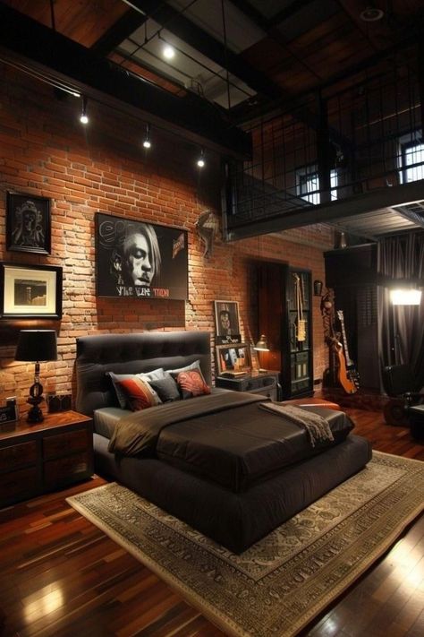 Mens Home Decor Masculine Interior, Guy Room Decor Men Bedroom Ideas, Guy Room Decor, Men Bedroom Ideas, Bedroom Ideas Vintage, Room Decor Men, Men's Bedroom, Guy Room, Men Bedroom