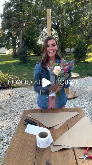 Taylor & Co. Fresh Cut Flowers on Instagram: "Bouquet Wrapping… method no. 2! 

If you missed the first one, head to my page to check it out! 

Next up… how to MAKE the bouquet! The full version is available in my course, Flower Farming for Beginners, now I’m off to make a condensed version for instagram!" Wrap Flowers In Tissue Paper, How To Wrap Flowers In Brown Paper, How To Wrap Flowers In Paper, Wrap A Bouquet Of Flowers, Wrap Flowers In Paper, Farming For Beginners, Wrap Flowers, Graduation Bouquet, Flower Farming