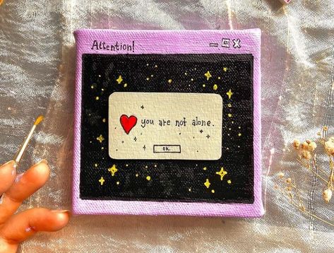 Mini Canvas Art For Sister, Cute Gift Paintings, Mini Canvas Drawings Aesthetic, Sister Canvas Painting Ideas, Mini Canvas Art For Boyfriend, Canvas Art Painting Abstract, Colorful Canvas Art, Pencil Drawings For Beginners, Small Canvas Paintings