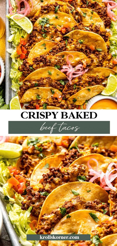 Crispy Beef Tacos (Baked Not Fried!) • Kroll's Korner