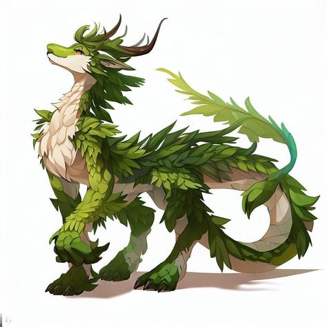 Plant Dragon Art, Dragon Izuku, Green Dragon Art, 7 Deadly Sins Tattoo, Plant Dragon, Fluffy Dragon, Nature Dragon, River Dragon, Earth Dragon