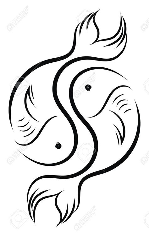 Pisces Fish Drawing, Pisces Drawing, Aesthetic Art Wallpaper, Art Prints Aesthetic, Sign Drawing, Fish Outline, Pieces Zodiac, Art Inspired Tattoos, Drawing Themes