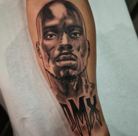 DMX Flesh of My Flesh, Blood of My Blood tribute tattoo Dmx Tattoos, Tribute Tattoo, Tribute Tattoos, Flash Tattoo Designs, Stick And Poke, Back Tattoo, Flash Tattoo, Portrait Tattoo, Shot Glass