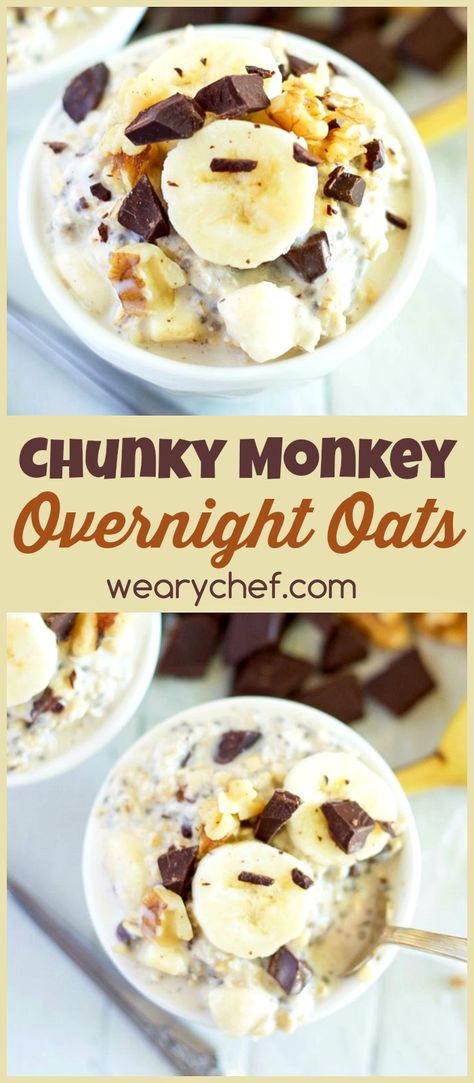 Light Breakfast Ideas Healthy Low Carb, Meal Prep Tips For Beginners, Overnight Oats With Nutella, Vgs Recipes, Weight Watcher Desserts, Easy Overnight Oats, Oat Recipes Healthy, Overnight Oats Recipe Healthy, Banana Overnight Oats