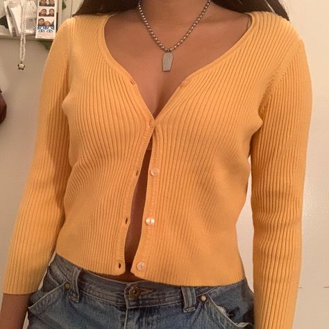 Look what I just found on Depop 🙌 https://depop.app.link/3kZoSu2vgdb Mustard Yellow Cardigan, Yellow Cardigan, Button Up Cardigan, With Mom, White Tank, Mustard Yellow, Mustard, Mom Jeans, Men Sweater