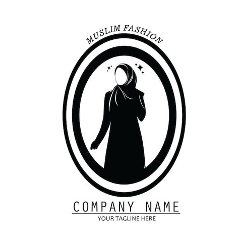 Muslim fashion logo silhouette Premium V... | Premium Vector #Freepik #vector #scarf-logo #arab-woman #veiled-woman #saudi-woman Abaya Vector, Abaya Logo Design, Abaya Logo, Logo Arab, Hijab Logo, Dp For Whatsapp Profile, Arab Girl, Digital Graphics Art, Clothing Logo Design