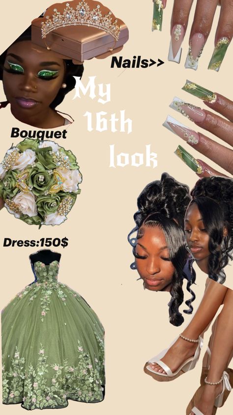 Green Prom Dress Princess Tiana, Princess Tiana Hoco Dress, Sweet 16 Dresses Princess And The Frog, Sweet 16 Party Ideas Princess Theme, Tiana Princess And The Frog Dress, Sweet 16 Green Dress, Tiana Princess And The Frog Sweet 16, Princess Tiana Quinceanera Dresses, Princess And The Frog Sweet 15