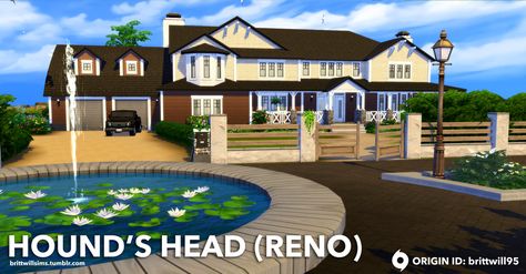 Hounds Head Sims 4, Brindleton Bay, Coastal Hamptons, Cape Cod Style, Easy Jobs, Cape Cod, Sims 4, The Hamptons, Reno