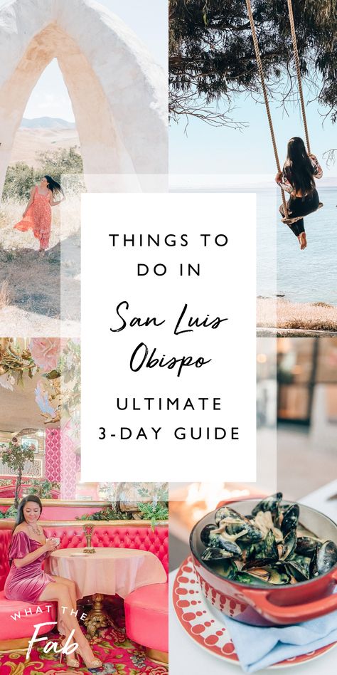 This post is all about the best things to do in San Luis Obispo, in the form of a detailed, three-day travel guide. I’m sharing all the deets from my recent trip so you can copy the itinerary! US Travel Destionation, California. What The Fab San Luis Obispo Outfit, San Luis Obispo Bachelorette Party, Things To Do In San Luis Obispo Ca, San Luis Obispo California Things To Do, Best Beaches In Maui, Girls Roadtrip, San Luis Obispo California, Usa Roadtrip, Wanderlust Photography