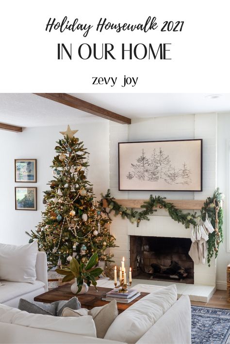 Holiday Housewalk 2021 - Christmas Time In Our New Home! - zevy joy Scandi Christmas, Casual Dining Rooms, Family Ornaments, Real Christmas Tree, Handmade Angels, Christmas Front Porch, Faux Tree, Christmas Mantle, Coastal Christmas