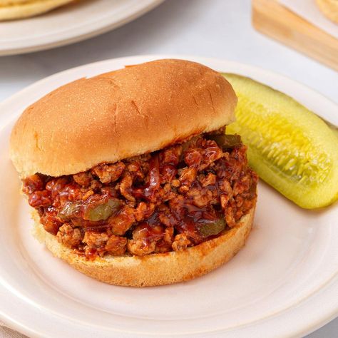 Turkey Sloppy Joes Turkey Sloppy Joes Slow Cooker, Sloppy Joes With Green Pepper, Turkey Sloppy Joe Recipe, Sloppy Joe Recipe Turkey Meat, Sloppy Joe Turkey Meat, Neat Sloppy Joes, Ground Turkey Sloppy Joes, Turkey Sloppy Joes Recipe, Smoky Sloppy Joe And Provolone