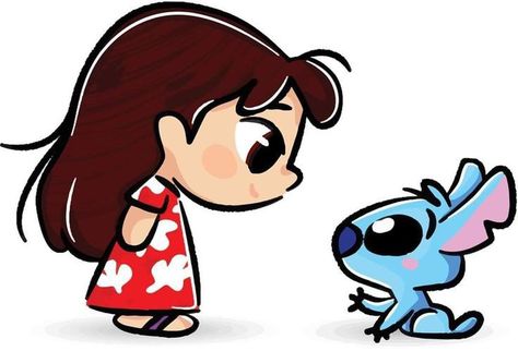 Kawaii Disney Characters, Chibi Disney, ليلو وستيتش, Disney Character Drawings, Cute Disney Characters, Disney Cuties, Lilo And Stitch Drawings, Desain Buklet, Kawaii Disney