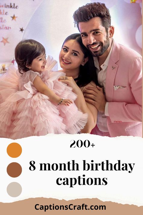 Celebrate your little one's 8 month birthday with these adorable captions that are perfect for sharing on social media. Find the perfect caption to capture this special milestone! 8 Months Old Baby Caption, 8 Month Milestones, Baby Birthday Month, Milestones Quotes, Unique Captions, 8 Month Baby, Baby Captions, 7 Month Old Baby, Birthday Captions Instagram