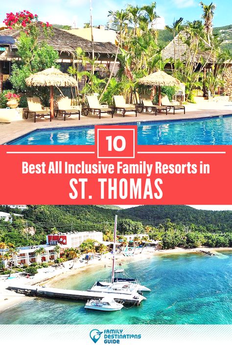 Want ideas for a family vacation to St. Thomas? We’re FamilyDestinationsGuide, and we’re here to help: Discover St. Thomas’s best all-inclusive resorts for families - so you get memories that last a lifetime! #stthomas #stthomasvacation #stthomaswithkids #familyvacation Best Family Carribean Vacations, Best Carribean Vacation With Kids, St Thomas Family Vacation, St Thomas All Inclusive Resorts, Best Family All Inclusive Resorts, Best Resorts For Kids, All Inclusive Resorts For Families, St Thomas Vacation, St. Thomas