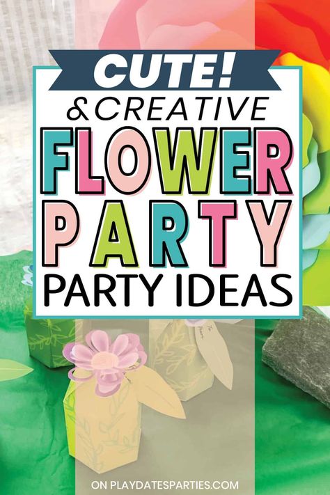 Looking for cute and easy flower party ideas? This simple flower birthday party is perfect for a flower themed girls birthday with flower party favors, giant paper flowers, and an easy flower party activity too! Flower Party Theme Decorations, Flower Birthday Party Activities, Flower Party Games, Flower Birthday Party Ideas, Flower Birthday Theme, Flower Party Ideas, Flower Themed Birthday Party, Flower Party Favors, Flower Themed Party