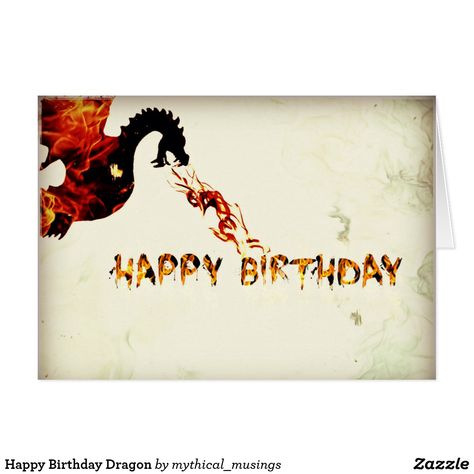 Happy Birthday Dragon Card #zazzle #birthdaycard #fantasyart #dragon 50th Birthday Meme, Happy Birthday Dragon, Birthday Dragon, Dragon Paper, Dragon Gifts, Dragon Stuff, Team Quotes, Dragon Birthday, Thank You Card Design