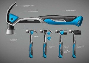 Hammer Concept Refinement Product Sketches, Ergonomic Tools, Carpentry Tools, Industrial Design Sketch, Garage Tools, Mechanical Design, Machine Design, Hammers, Future Design