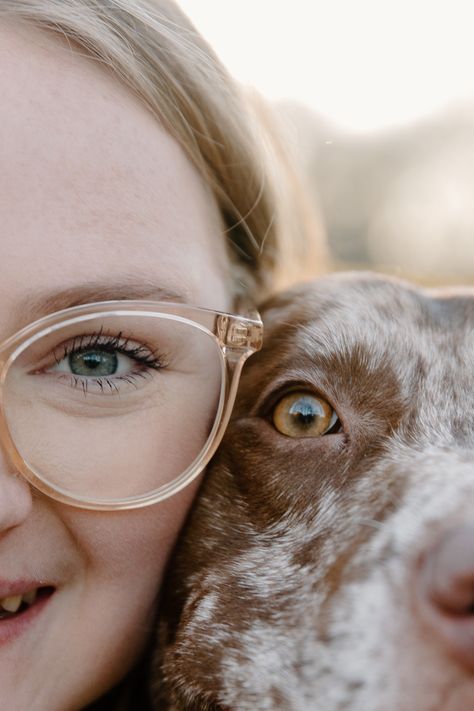 Dog and owner have faces mushed together as they both stare directly at the camera. Small Dog And Owner Photography, Dog Trainer Branding Photoshoot, Indoor Dog Photoshoot, Small Dog And Owner Photoshoot, Photoshooting Dog Girl, Owner And Dog Photoshoot, Dog Pictures With Owners, Dog And Owner Photography, Pet And Owner Photography