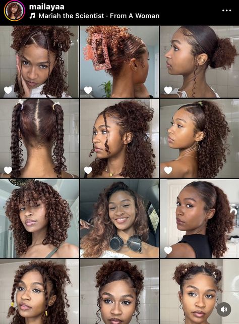 Curly Hair Styles Pictures, Curly Cute Hairstyles Natural Curls, Curly Hairstyles No Braids, Hairstyles With Natural Curly Hair, Natural Hair Styles Black Women Short, Short Hair Braids Hairstyles, Short Hair Two Braids, Hairstyles For Short Hair Curly Black, Curly Girl Hairstyles Black