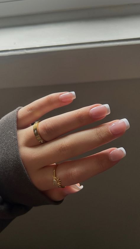 classic french gel sqaure nails #gelnails #frenchnails #square #nails #nailinspriation #aesthetic #elegant #classy French Soft Square Nails, Elegant Nails Classy French Tips, Clean Girl Nails Square, Elegant Square Nails, Sqaure Nails, Soft Girl Outfits, Aesthetic Nails, Tip Nails, Clean Nails