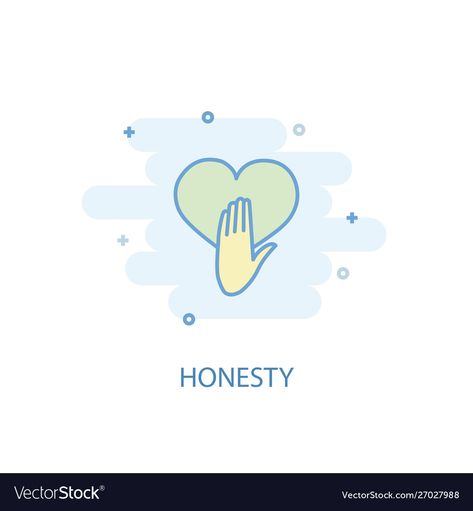 Honesty Symbol, Line Concept, Simple Icon, Color Vector, Line Icon, Simple Lines, Flat Design, Vimeo Logo, Png Images