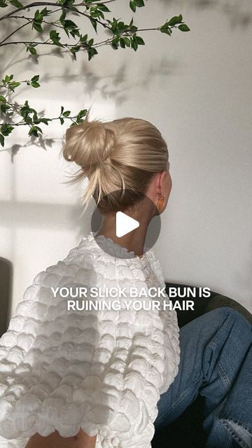 Kathleen Post on Instagram: "Stop ruining your hair with the slick backs!!!! 😜 Like & follow for more hair tips!! For links to what I used, comment “shop” and I’ll DM you links (and outfit links). Also always linked in bio- just click LTK! 🤍 https://liketk.it/4FCTy #hairgrowthjourney #healthyhairtips #slickbackbun #quickhairtutorial" Slicked Back Hairstyles Women, Slick Back Outfits, Easy Slick Back Hairstyles, Chignon Tutorial, Slick Backs, Slicked Back Hairstyles, Kathleen Post, Slicked Back Ponytail, Outfit Links