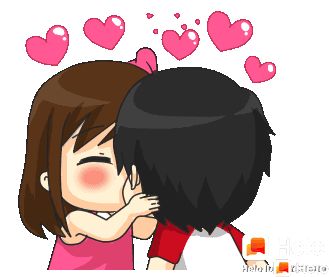 Kiss Sticker - Kiss - Discover & Share GIFs Calin Gif, Kiss Sticker, Romantic Kiss Gif, Hug Stickers, Images Emoji, Hug Gif, Hug Gifts, Love Cartoon Couple, I Love You Gif