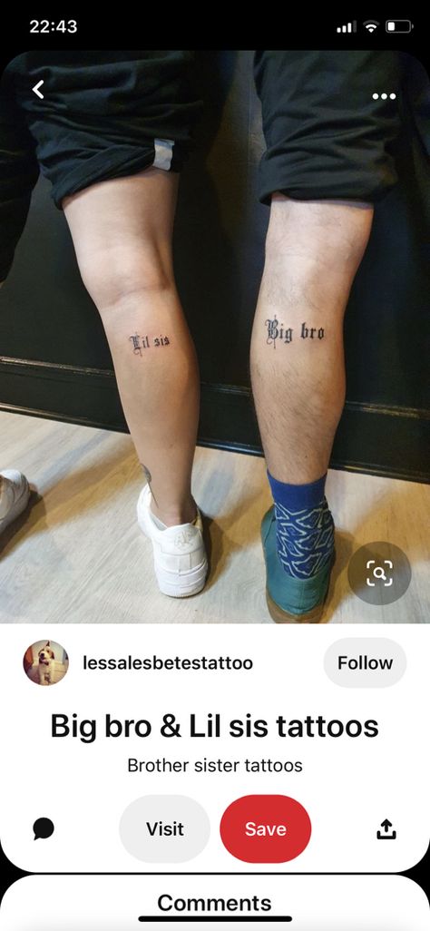 Cool Matching Sibling Tattoos, Brother And Sister Tattoos Ideas, Tattoo Idea For Brother And Sister, Little Brother Big Sister Tattoos, 2 Sisters And A Brother Tattoo, Simple Brother Sister Tattoos, Tattoos For Brothers Sibling, Sibling Matching Tattoos Brother Sister, Tattoo Ideas For Brother And Sister