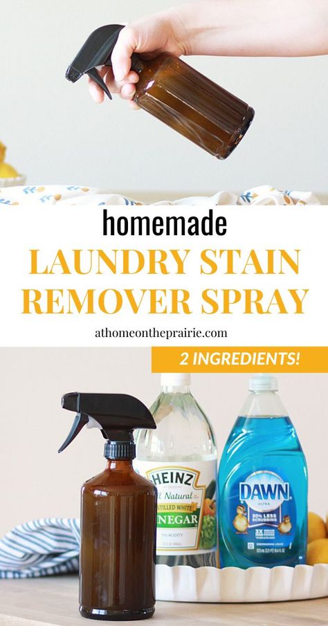 an amber spray bottle of laundry stain remover Diy Laundry Stain Remover, Homemade Stain Removers, Stain Remover Clothes, Diy Stain Remover, Stain Remover Spray, Laundry Stain Remover, Homemade Cleaning Supplies, Diy Staining, Stain On Clothes