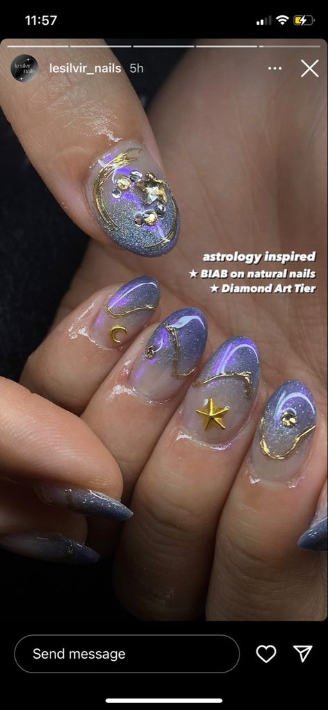 Astrology Nails, Venus Nails, Libra Nails, Diamond Nails, Nails Inspo, Diamond Art, Pretty Cool, Natural Nails, Nail Inspo