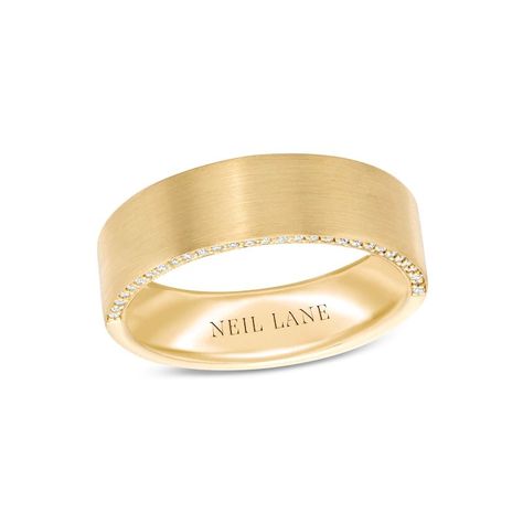 Brushed Gold Wedding Band, Mens Wedding Rings Gold, Pearl Diamond Jewelry, Neil Lane, Cross Jewelry Necklace, Mens Diamond Wedding Bands, Mens Gold Wedding Band, Wedding Diamond, Mens Rings