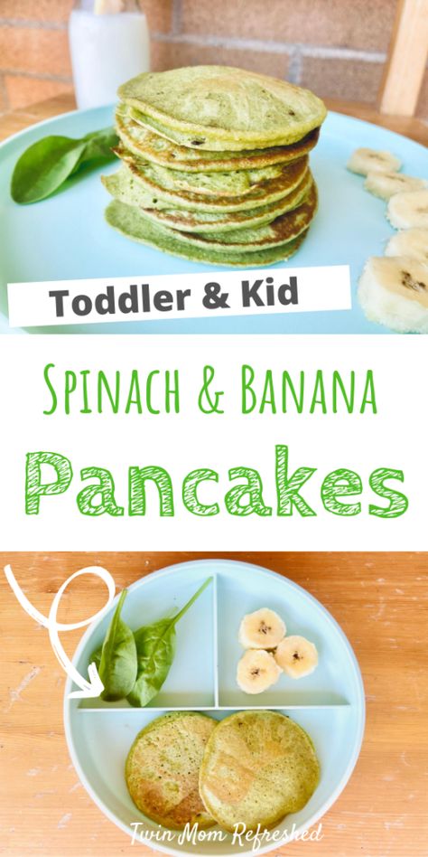 Spinach Banana Pancakes, Daycare Recipes, Gluten Free Banana Pancakes, Toddler Picky Eater, Dairy Free Recipe, Spinach Pancakes, Picky Toddler Meals, Baby Wise, Toddler Foods