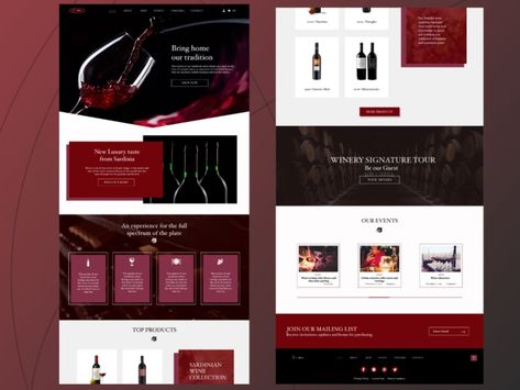 Red & White Landing page by Sidnam on Dribbble Red Web Design, Burgundy Website Design, Red Website Design Inspiration, Red Website Design, Red Theme Website Design, Red Black Website Design, Black White Red Website Design, Dark Theme Landing Page, Black Website