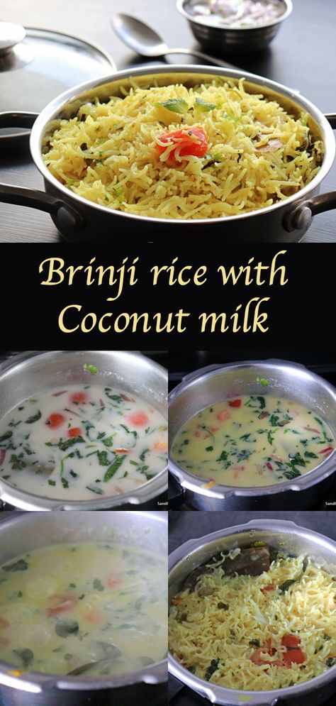 Rice With Coconut Milk Recipes, Brinji Rice Recipe, Coconut Milk Rice Recipe, Hyderabadi Food, Rice With Coconut Milk, Ghee Rice Recipe, Healthy And Fitness, Savoury Rice, Flavorful Rice