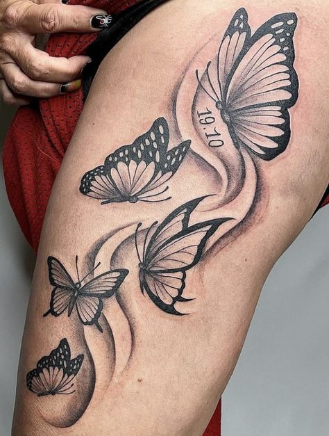 Butterfly Tattoo On Leg For Women, Diane Tattoo, Butterfly Leg Tattoo, Diana Tattoo, Butterfly Leg Tattoos, Ankle Tattoo Ideas, Brother And Sister Tattoo Ideas, First Tattoo Ideas, Fox Tattoos