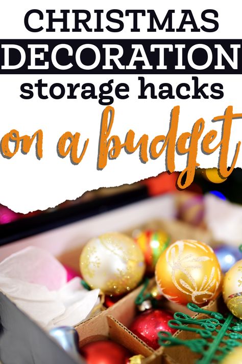 How to store Christmas Decorations- easy diy tips to organize all your Christmas decor after the holidays! Plus the best way to store your tree and ornaments. Diy Ornament Storage Ideas, Best Way To Store Christmas Ornaments, Diy Ornament Organizer, Good Storage Ideas, Christmas Decoration Storage Ideas, Organizing Christmas Decorations, Organize Christmas Decorations, Diy Ornament Storage, Decoration Storage Ideas