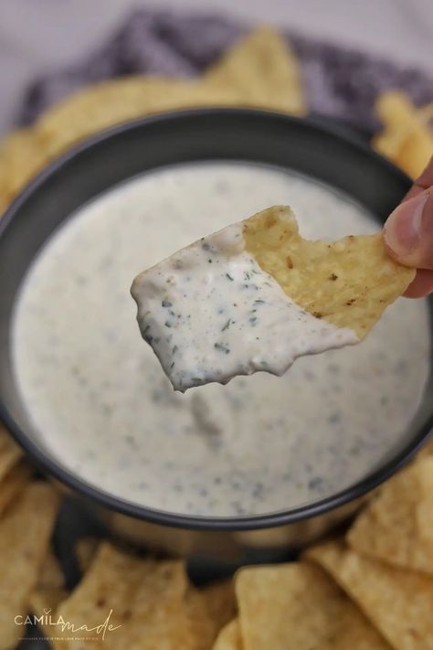 Mexican Ranch Dip, Mexican Chip Dip Recipes, Mexican Ranch, White Queso, Restaurant Copycat, Ranch Recipe, Dips And Appetizers, Ranch Dip, Charcuterie Inspiration